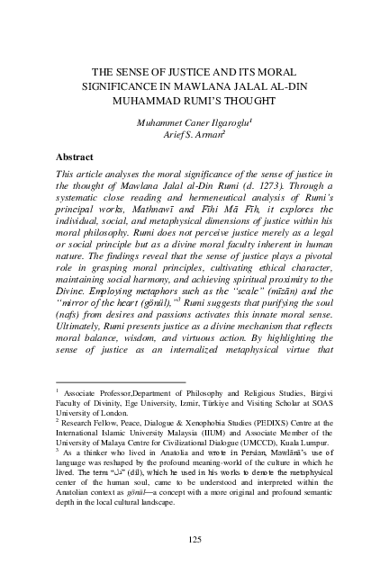 (PDF) THE SENSE OF JUSTICE AND ITS MORAL SIGNIFICANCE IN MAWLANA JALAL ...