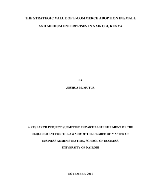 (PDF) The strategic value of e-commerce adoption in small and medium ...