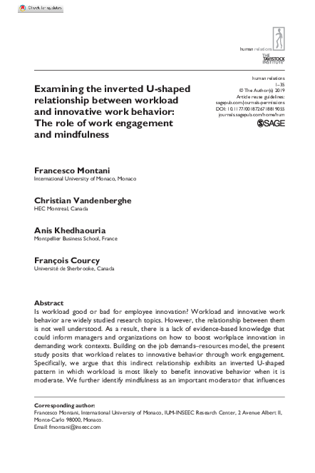 (PDF) Examining the inverted U-shaped relationship between workload and ...