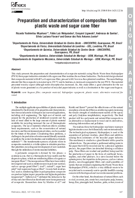 (PDF) Preparation and characterization of composites from plastic waste ...