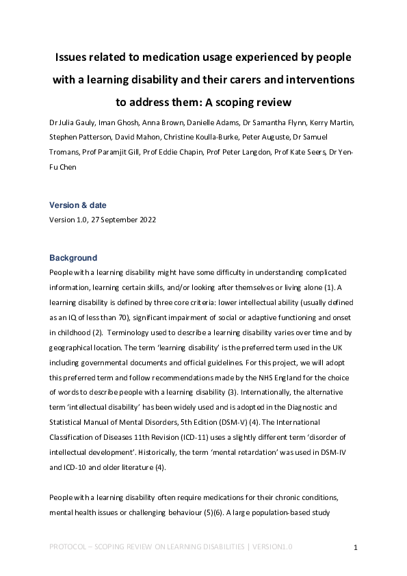 (PDF) Issues related to medication usage experienced by people with a ...