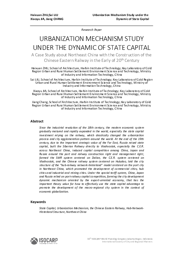 (PDF) Urbanization mechanism study under the dynamic of state capital ...