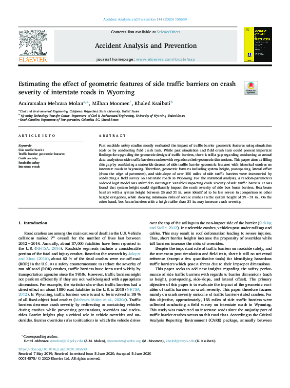 (PDF) Estimating the effect of geometric features of side traffic ...