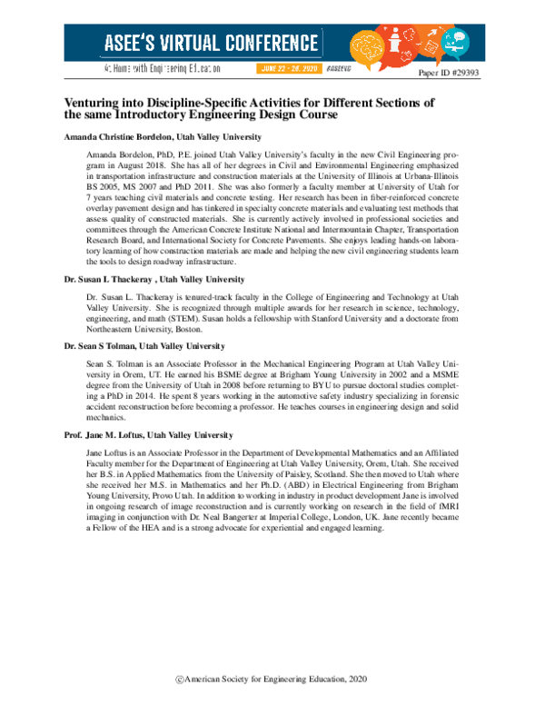 (PDF) Venturing into Discipline-specific Activities for Different ...