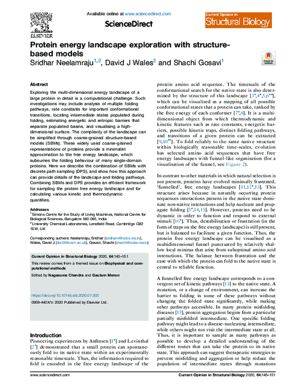 (PDF) Protein energy landscape exploration with structure-based models