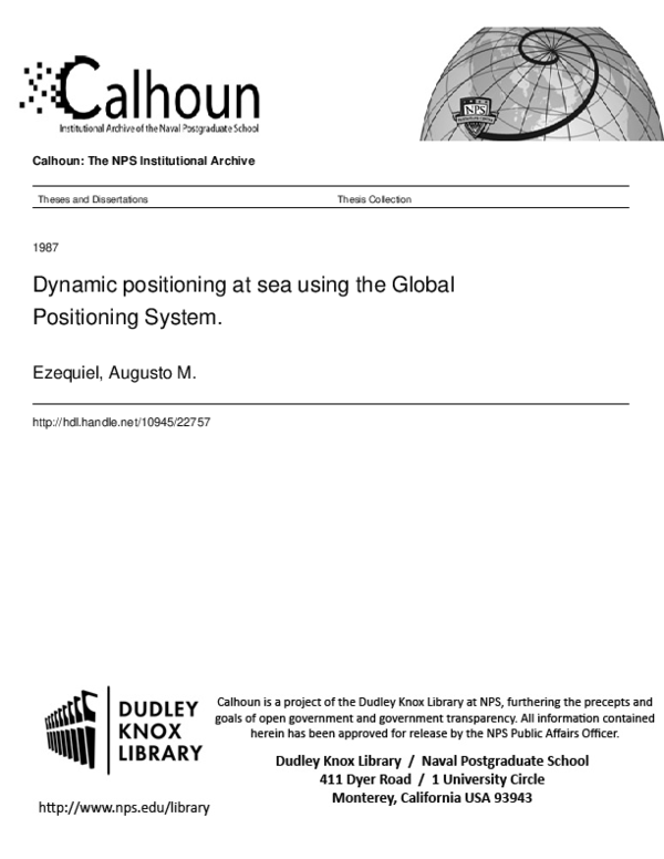 (PDF) Dynamic Positioning at Sea Using the Global Positioning System