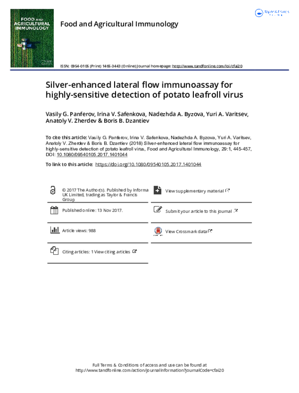 (PDF) Silver-enhanced lateral flow immunoassay for highly-sensitive ...