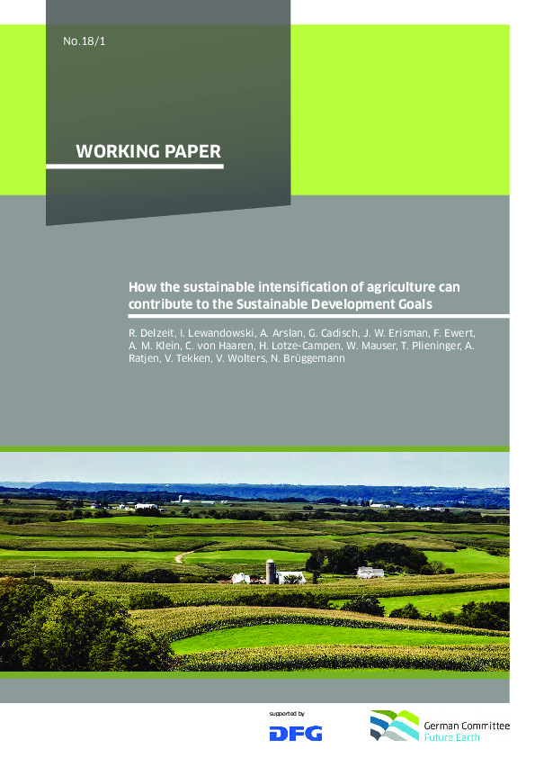 (PDF) How the sustainable intensification of agriculture can contribute ...