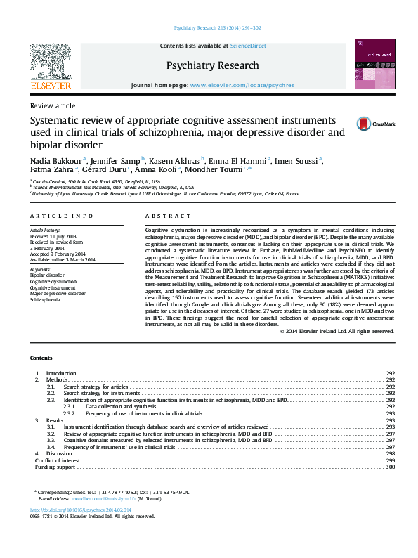 (PDF) Systematic review of appropriate cognitive assessment instruments ...