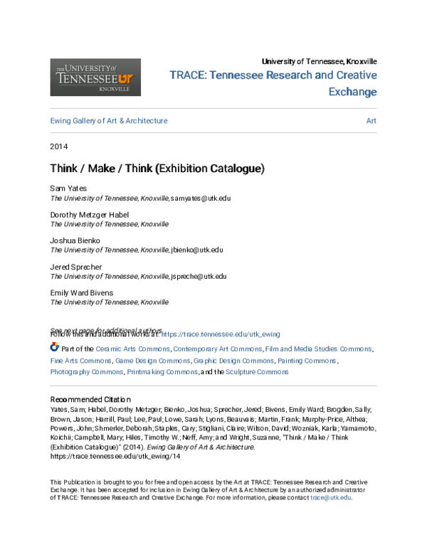 (PDF) Think / Make / Think (Exhibition Catalogue)