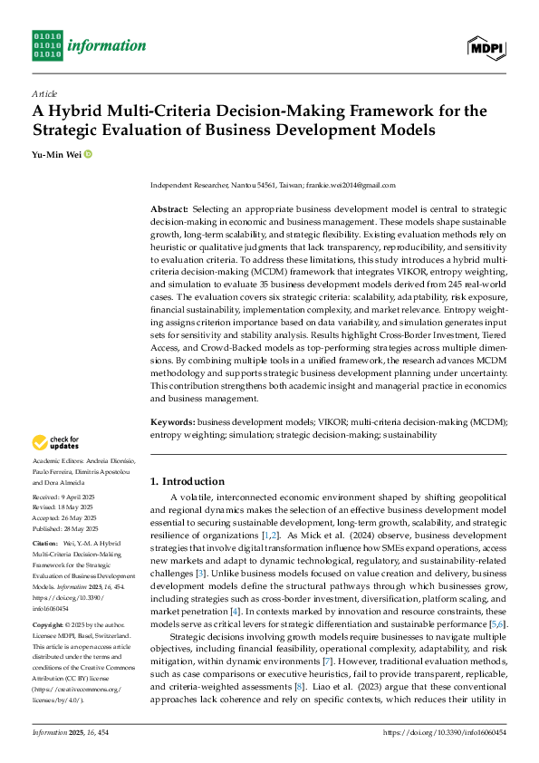 (PDF) A Hybrid Multi-Criteria Decision-Making Framework for the ...