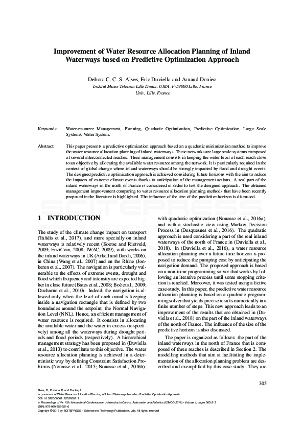 (PDF) Improvement of Water Resource Allocation Planning of Inland ...
