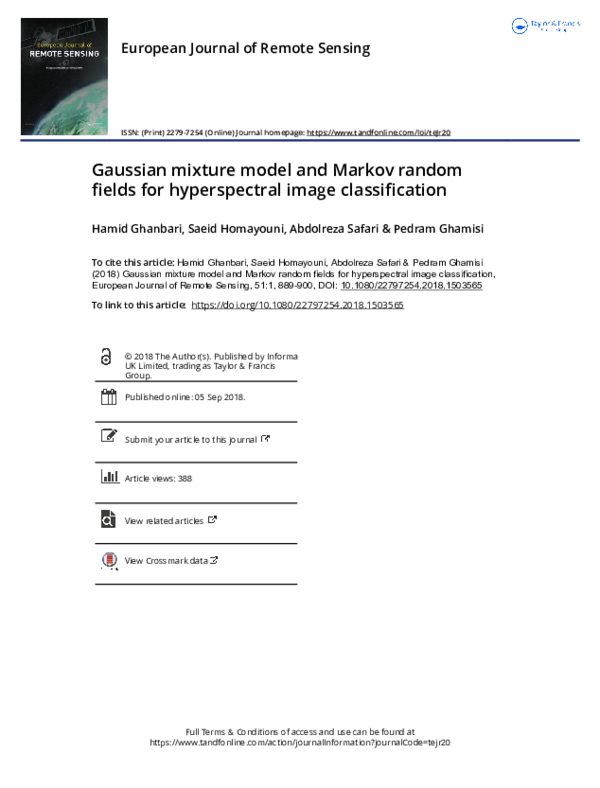 (PDF) Gaussian mixture model and Markov random fields for hyperspectral ...
