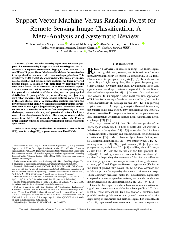 (PDF) Support Vector Machine Versus Random Forest for Remote Sensing ...