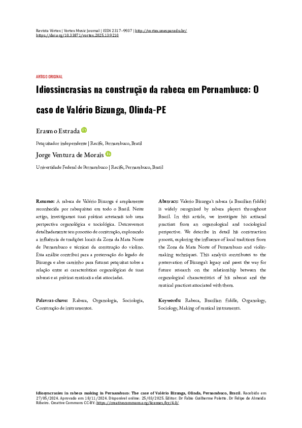 (PDF) Idiossincrasias na construção da rabeca em Pernambuco: O caso de ...