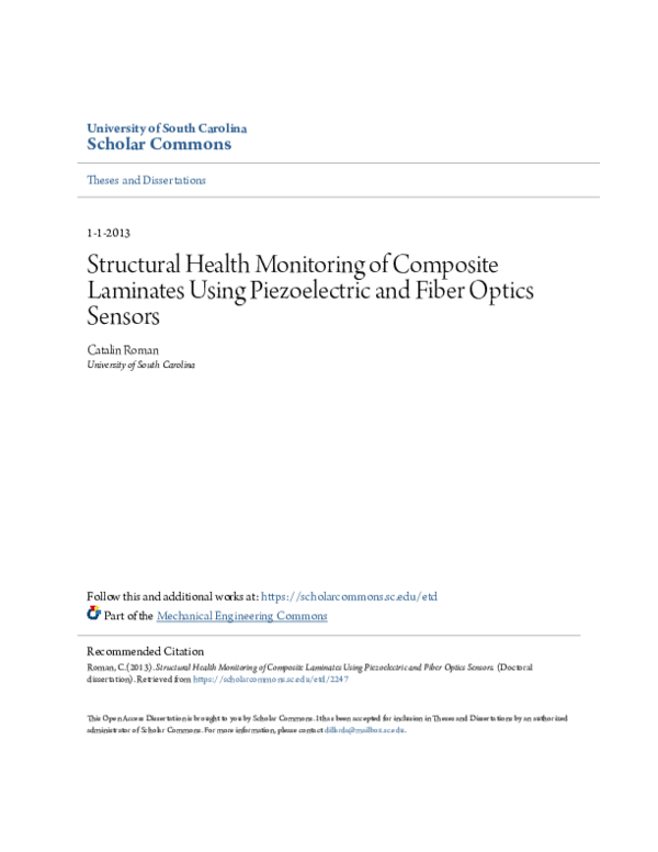 (PDF) Structural Health Monitoring of Composite Laminates Using ...