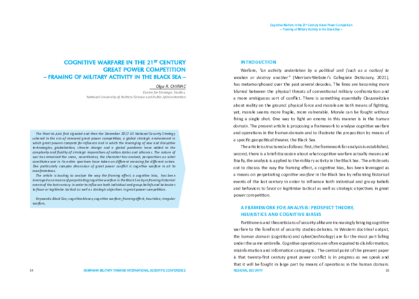 (PDF) Cognitive Warfare in 21st Century Great Power Competition ...