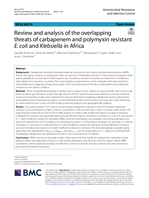 (PDF) Review and analysis of the overlapping threats of carbapenem and ...
