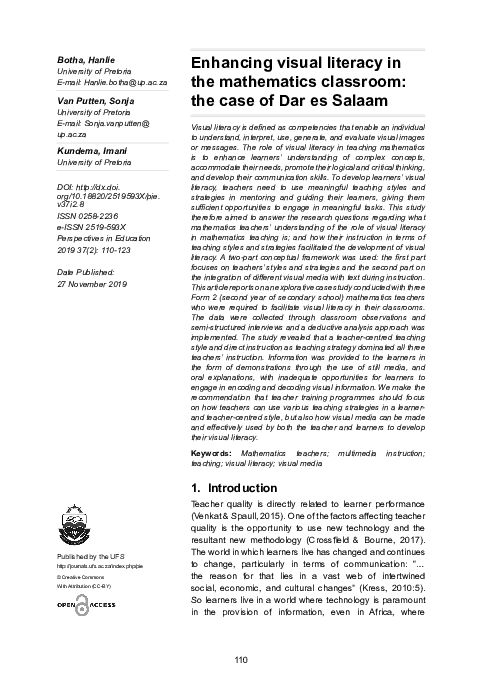 (PDF) Enhancing visual literacy in the mathematics classroom: the case ...