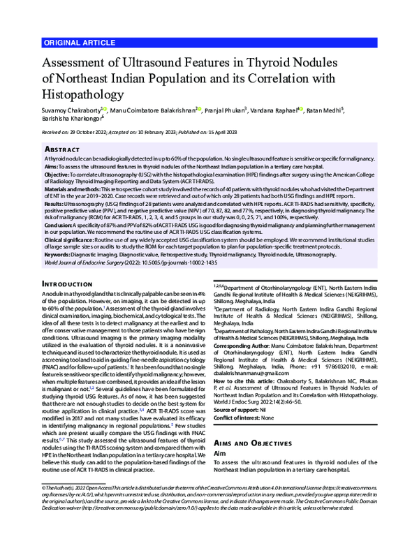 (PDF) Assessment of Ultrasound Features in Thyroid Nodules of Northeast ...