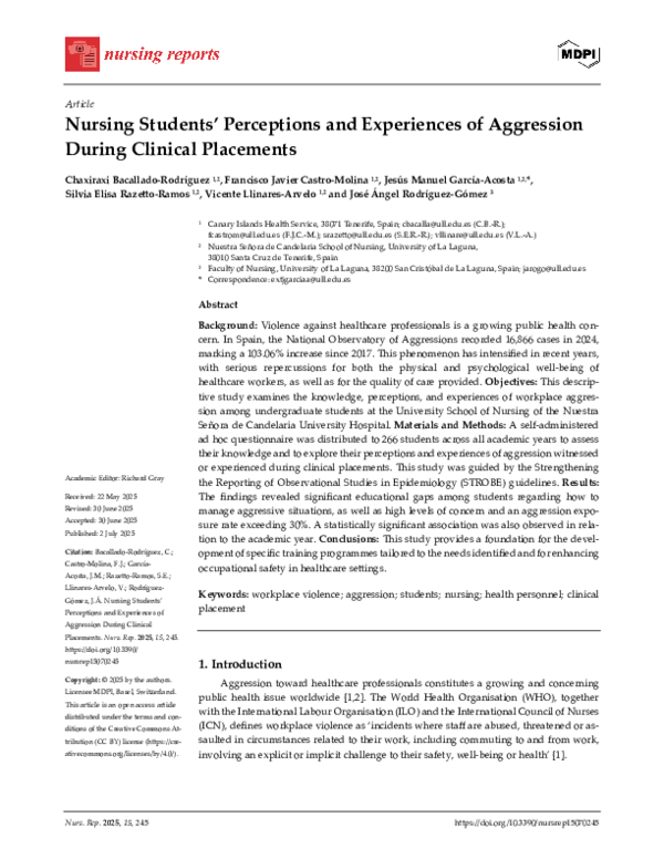 (PDF) Nursing Students' Perceptions and Experiences of Aggression ...