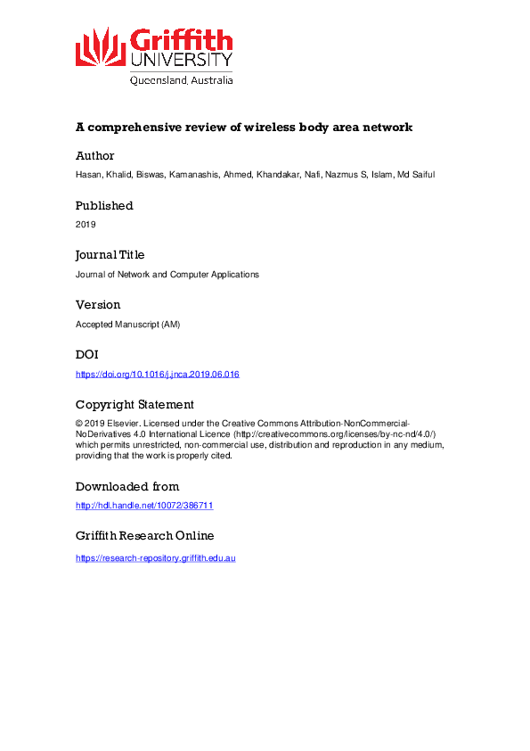 (PDF) A comprehensive review of wireless body area network