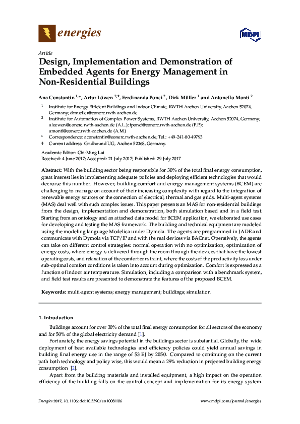 (PDF) Design, Implementation and Demonstration of Embedded Agents for ...