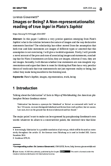 (PDF) Images or Being? A Non-representationalist reading of true logoi ...