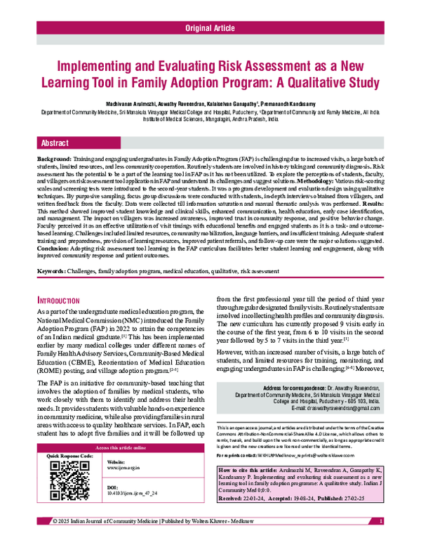 (PDF) Implementing and Evaluating Risk Assessment as a New Learning ...