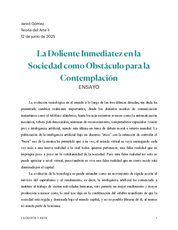 (PDF) La Doliente Inmediatez en la Sociedad como Obstaculo para la ...
