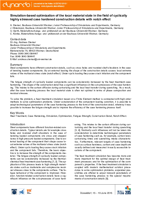 (PDF) Simulation-based optimization of the local material state in the ...