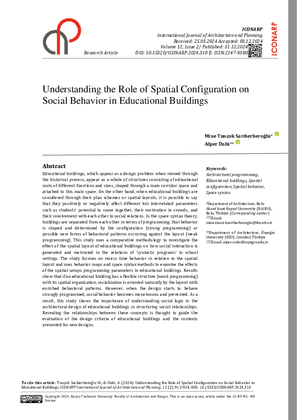 (PDF) Understanding the Role of Spatial Configuration on Social ...