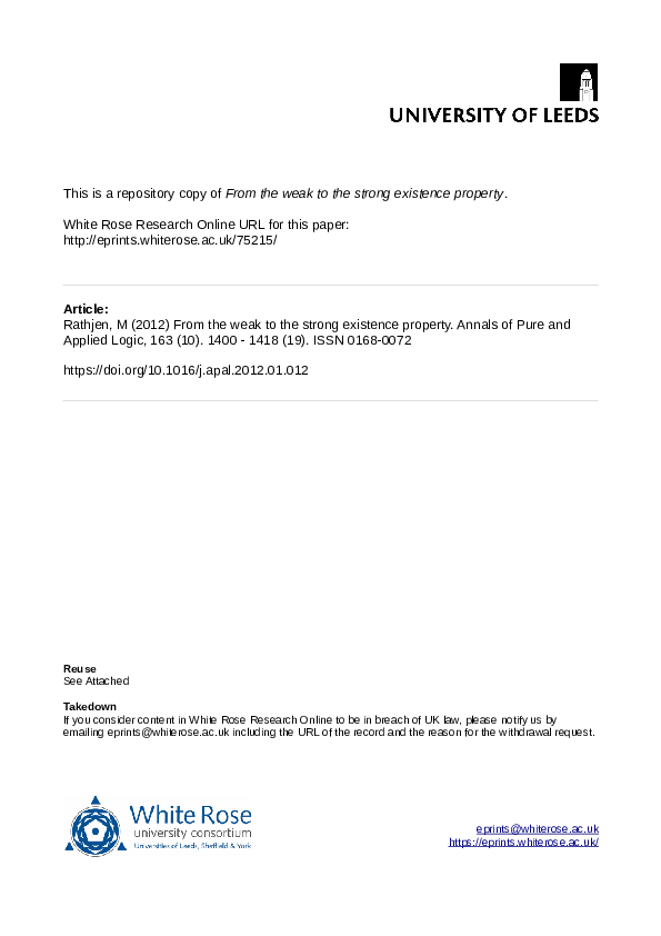 y PDF) From the weak to the strong existence property
