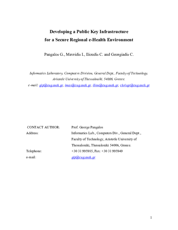 (PDF) Developing a Public Key Infrastructure for a Secure Regional e ...