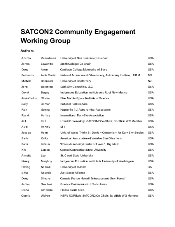 (PDF) SATCON2 Community Engagement Working Group