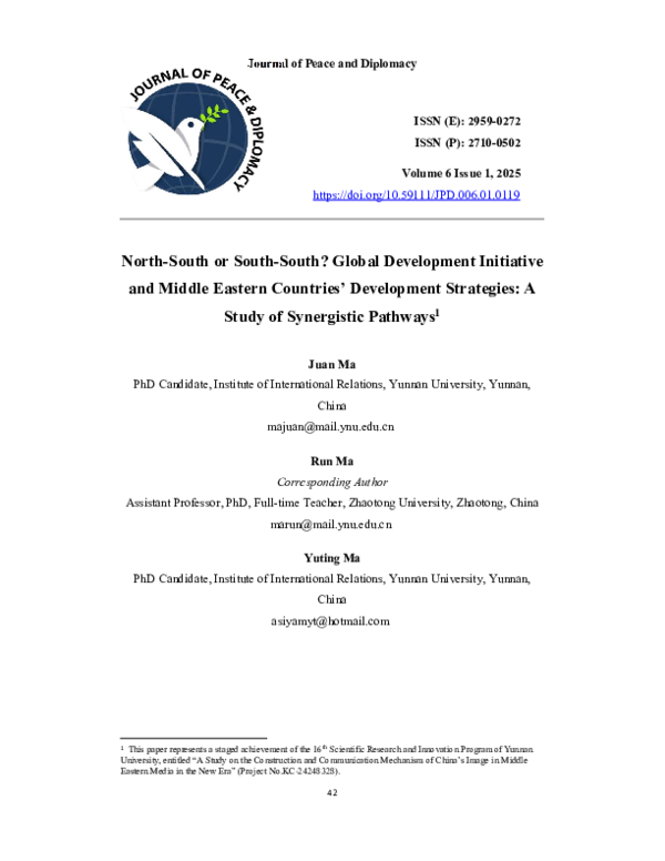 (PDF) North-South or South-South? Global Development Initiative and ...