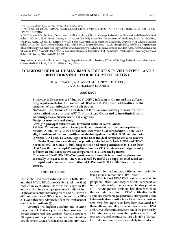 (PDF) Diagnosis of dual human immunodeficiency virus types 1 & 2 ...