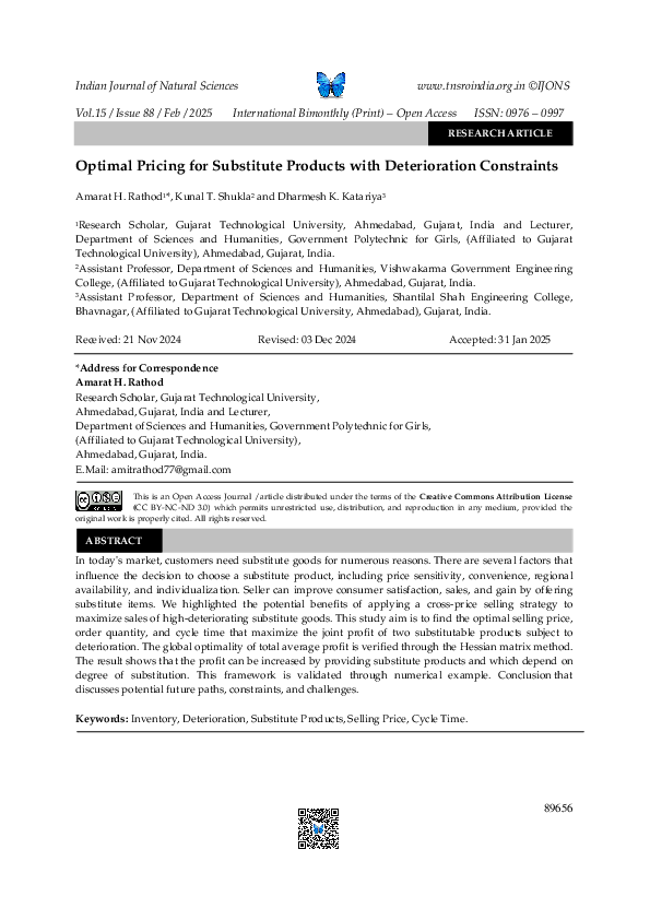 (PDF) Optimal Pricing for Substitute Products with Deterioration ...