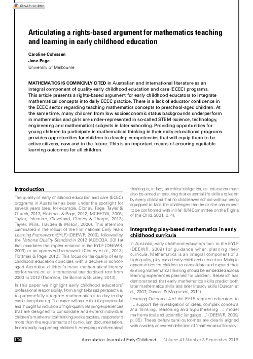 (PDF) Articulating a Rights-based Argument for Mathematics Teaching and ...