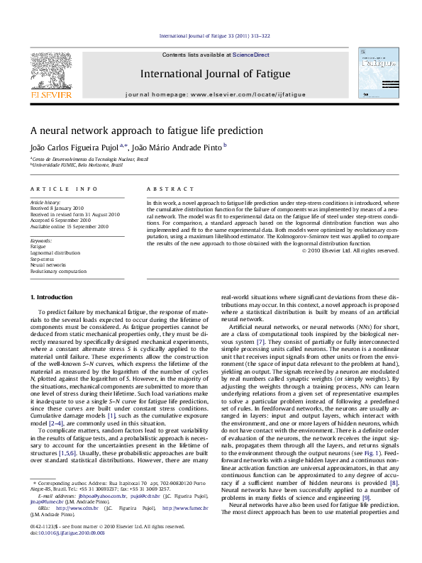 (PDF) A neural network approach to fatigue life prediction