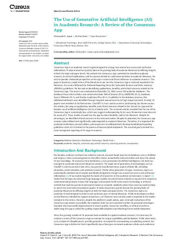 (PDF) The Use of Generative Artificial Intelligence (AI) in Academic ...