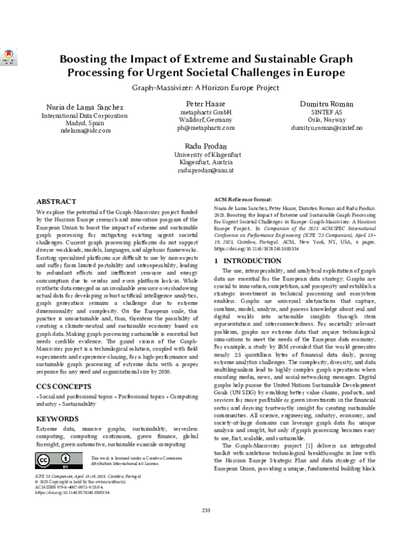 (PDF) Boosting the Impact of Extreme and Sustainable Graph Processing ...