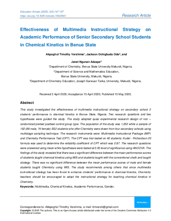 (PDF) Effectiveness of Multimedia Instructional Strategy on Academic ...