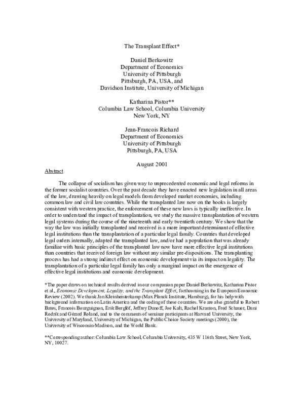 (PDF) The Transplant Effect