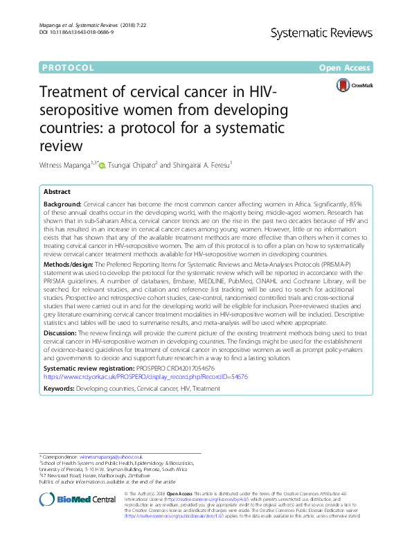 (PDF) Treatment of cervical cancer in HIV-seropositive women from ...