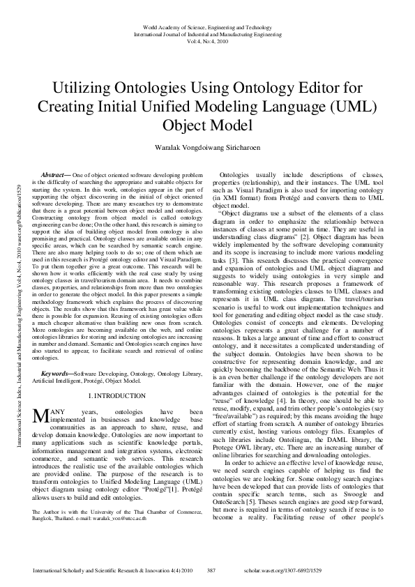 (PDF) Utilizing Ontologies Using Ontology Editor for Creating Initial ...
