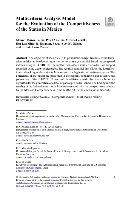 (PDF) Multicriteria Analysis Model for the Evaluation of the ...