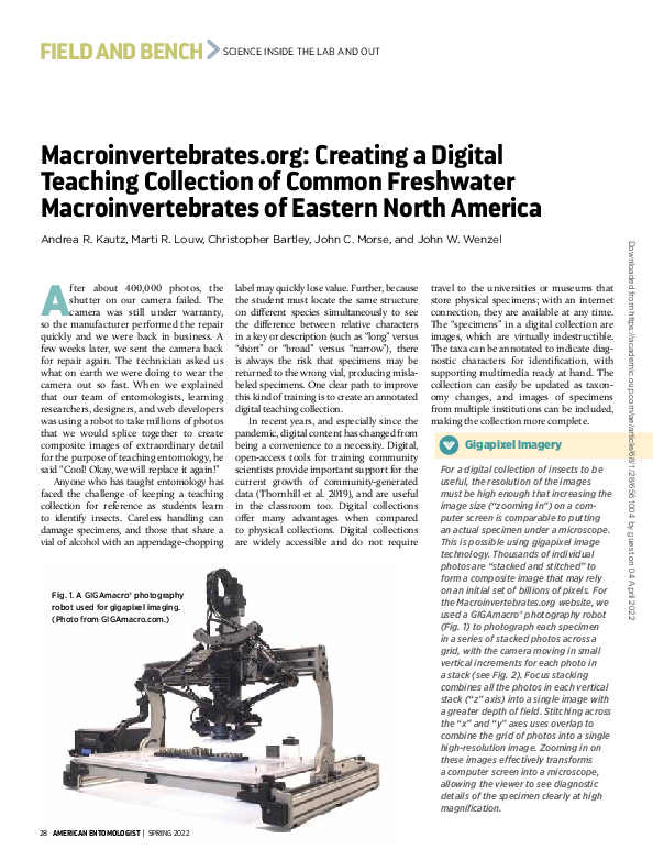 (PDF) Macroinvertebrates.org: Creating a Digital Teaching Collection of ...