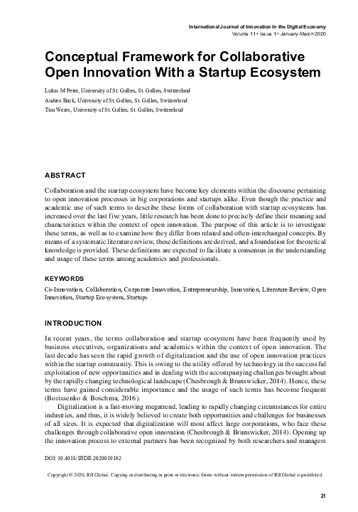 (PDF) Conceptual Framework for Collaborative Open Innovation With a ...