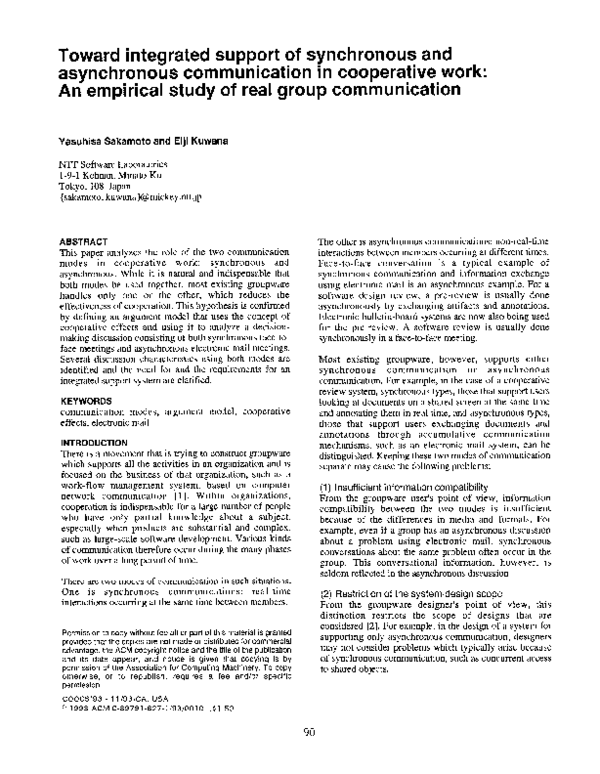 (PDF) Toward integrated support of synchronous and asynchronous ...